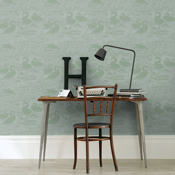 Laura Ashley Wallpaper - Swans