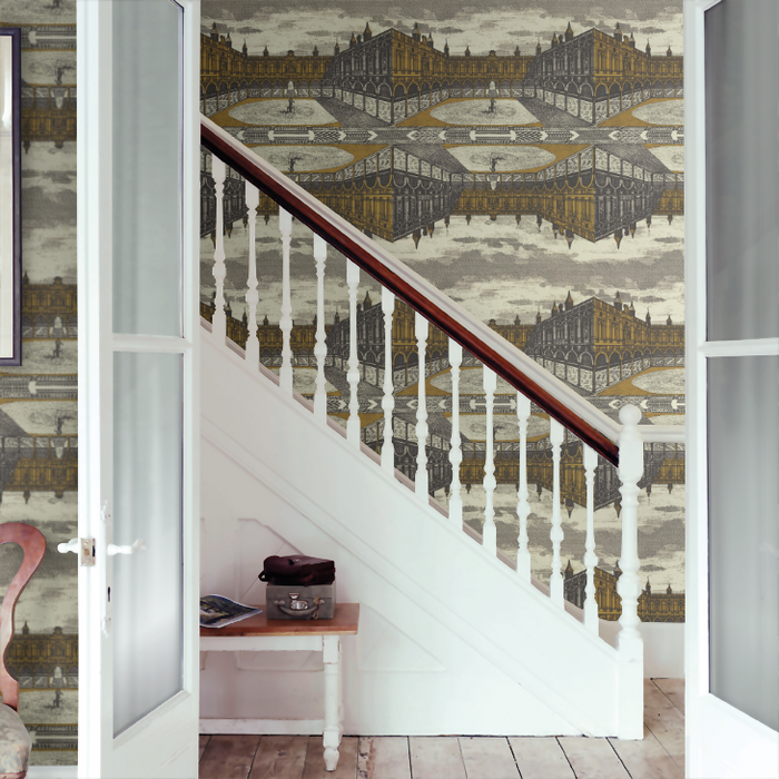 Zoffany Wallpaper - Palladio Volume I - Royal Exchange - Paris Grey / Gold