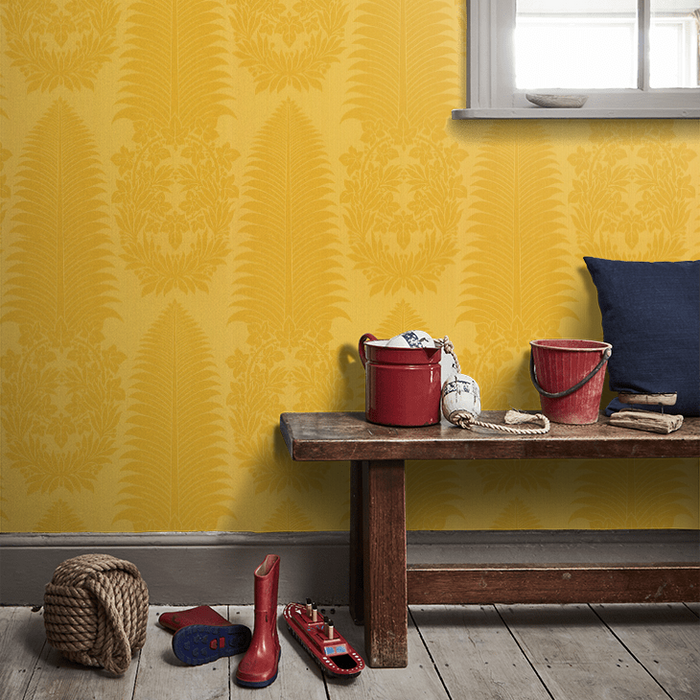 Zoffany Wallpaper - Cotswold Manor - Marsden`s Palm Damask - Tigers Eye