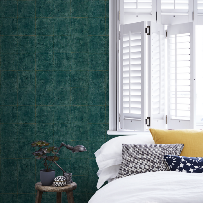 Zoffany Wallpaper - Folio - Piastrella - Huntsman Green