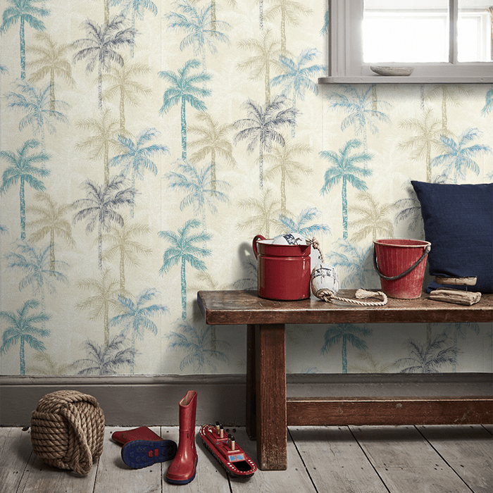 Clarke & Clarke X Breegan Jane Wallpaper Collection - Palmyra - Denim