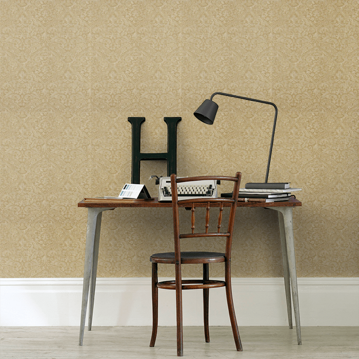 Zoffany Wallpaper - Constantina Damask - Renaissance Damask - Warm Gold