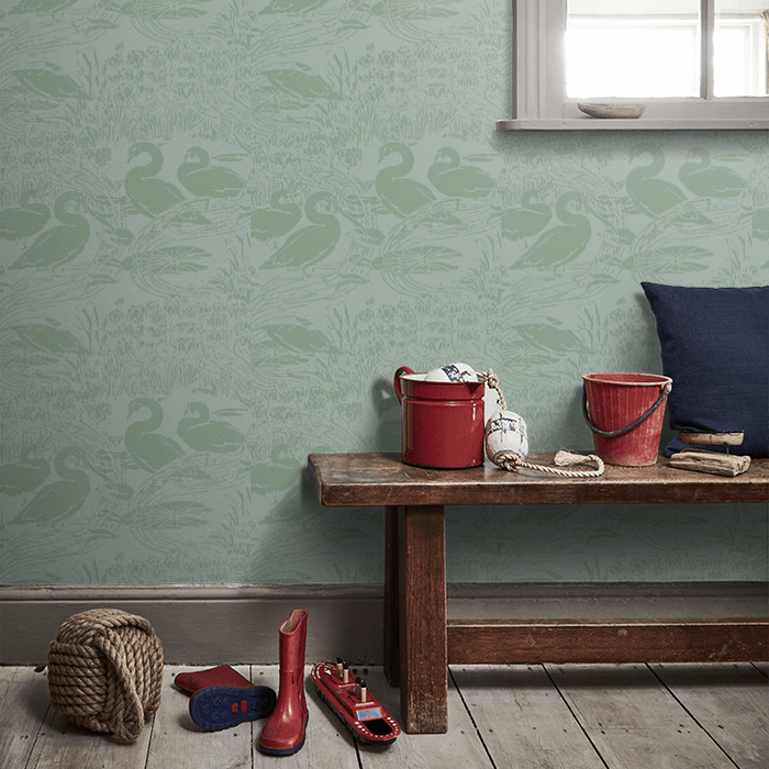 Laura Ashley Wallpaper - Swans