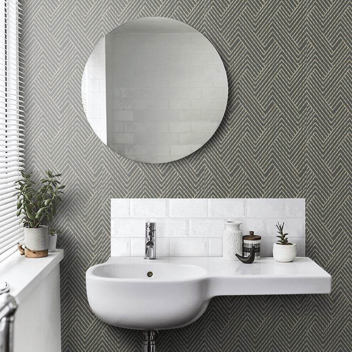 Clarke & Clarke Vivado Wallpaper Collection - Grassetto - Charcoal