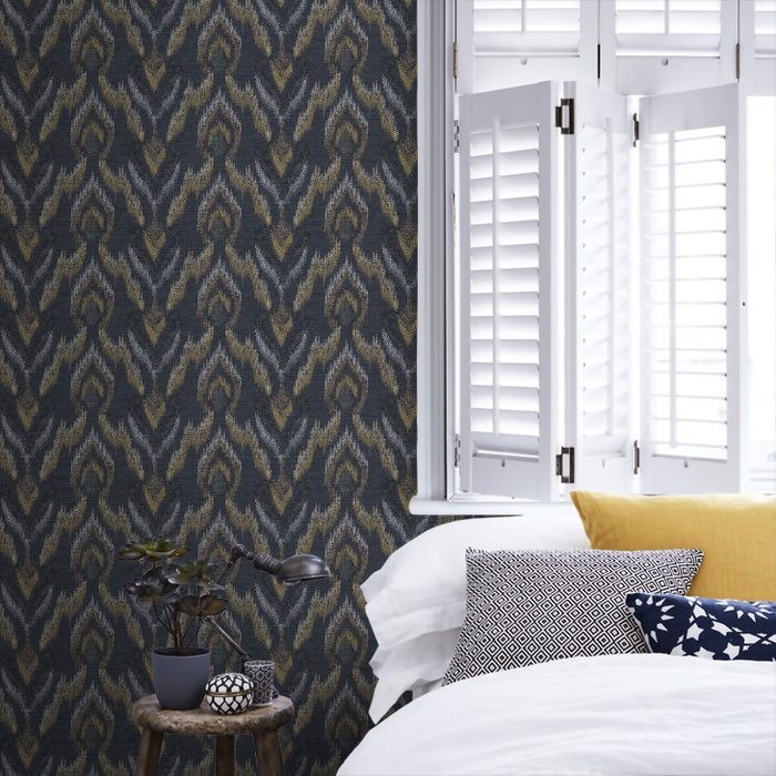 Clarke & Clarke Lusso Wallpaper Collection - Velluto - Noir