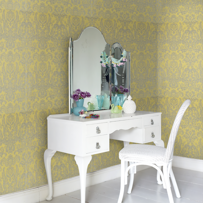 Zoffany Wallpaper - Constantina Damask - Brocatello - Mimosa