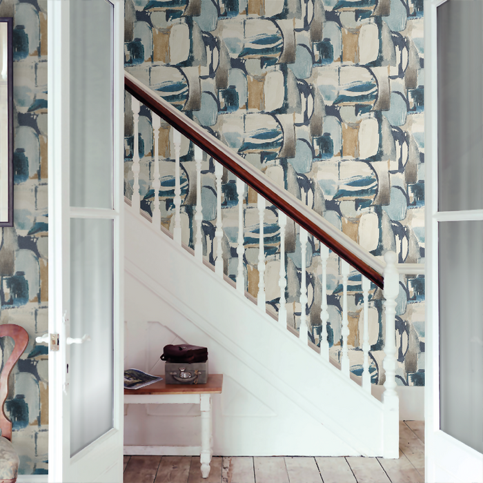 Clarke & Clarke Vivado Wallpaper Collection - Figura - Denim