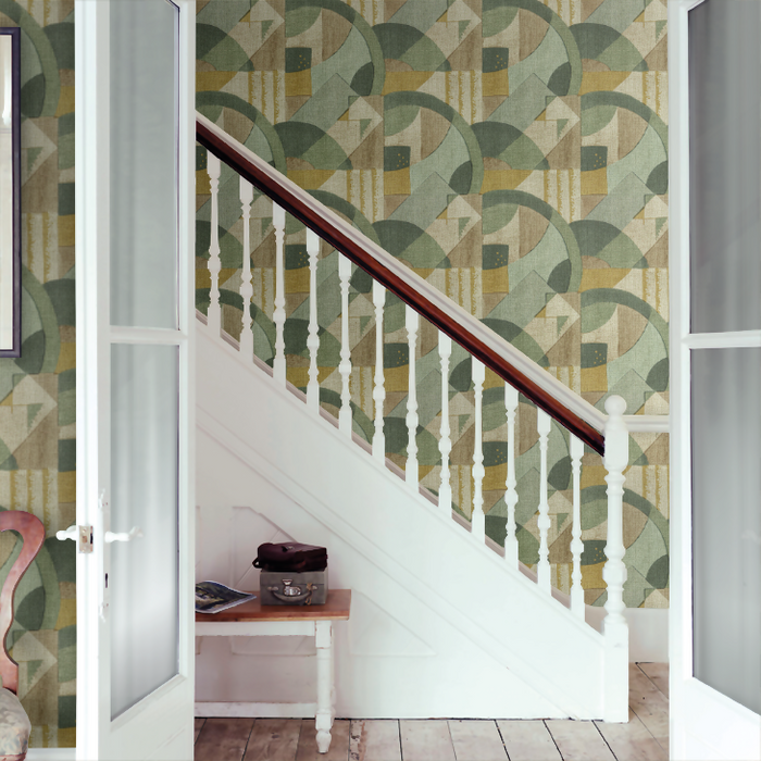 Zoffany Wallpaper - Rhombi - Abstract 1928 - Antique Olivine