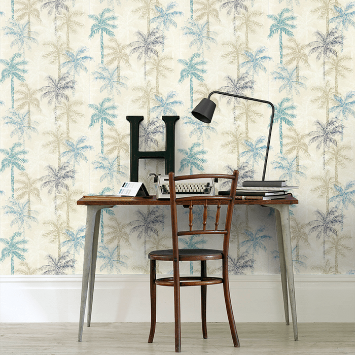 Clarke & Clarke X Breegan Jane Wallpaper Collection - Palmyra - Denim