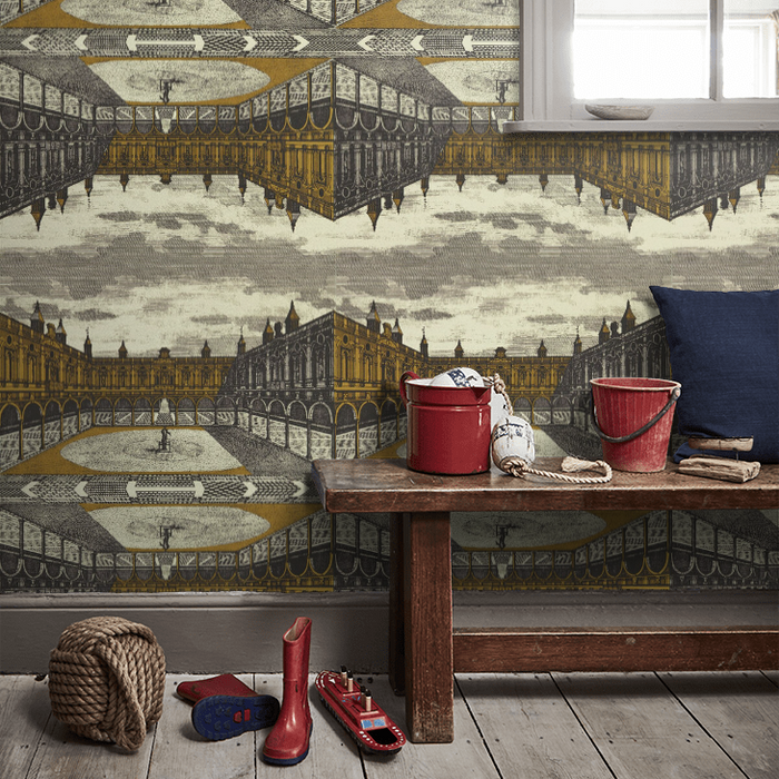 Zoffany Wallpaper - Palladio Volume I - Royal Exchange - Paris Grey / Gold