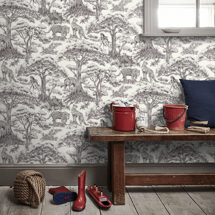 Clarke & Clarke X Breegan Jane Wallpaper Collection - Kisumu - Noir