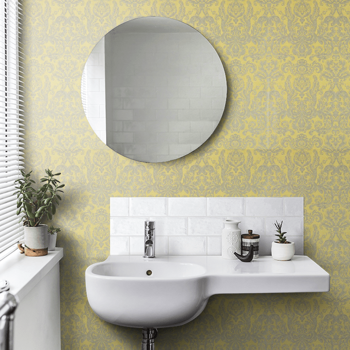 Zoffany Wallpaper - Constantina Damask - Brocatello - Mimosa