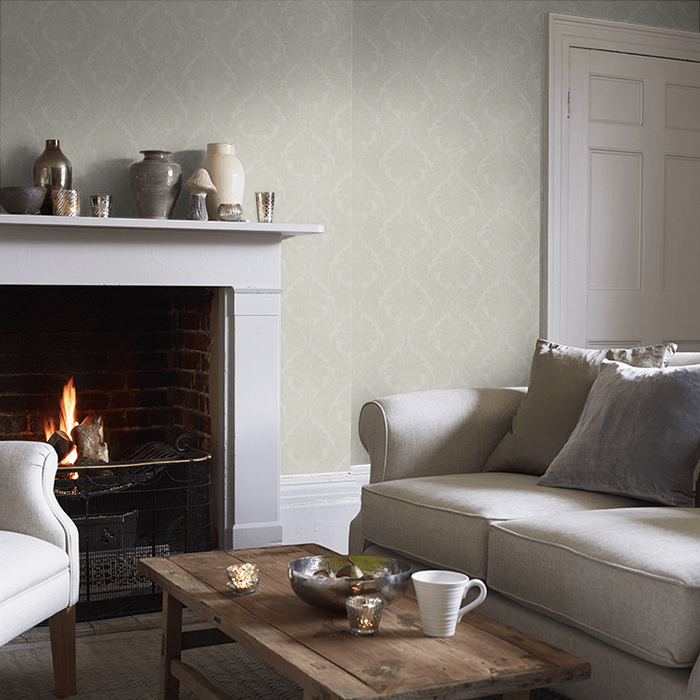 Zoffany Wallpaper - Constantina Damask - Malmaison - Chalk