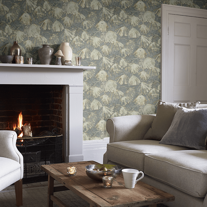 Zoffany Wallpaper - Kempshott - Iliad - Blue Stone