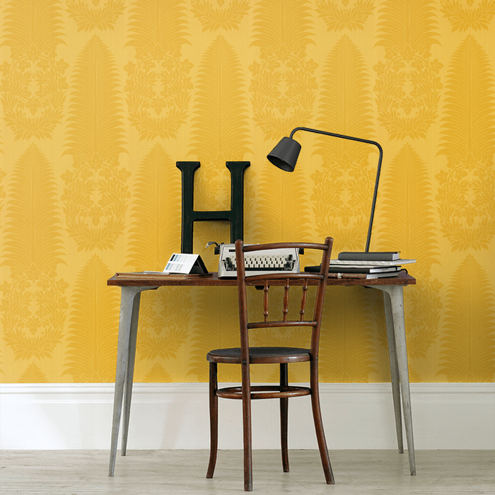 Zoffany Wallpaper - Cotswold Manor - Marsden`s Palm Damask - Tigers Eye