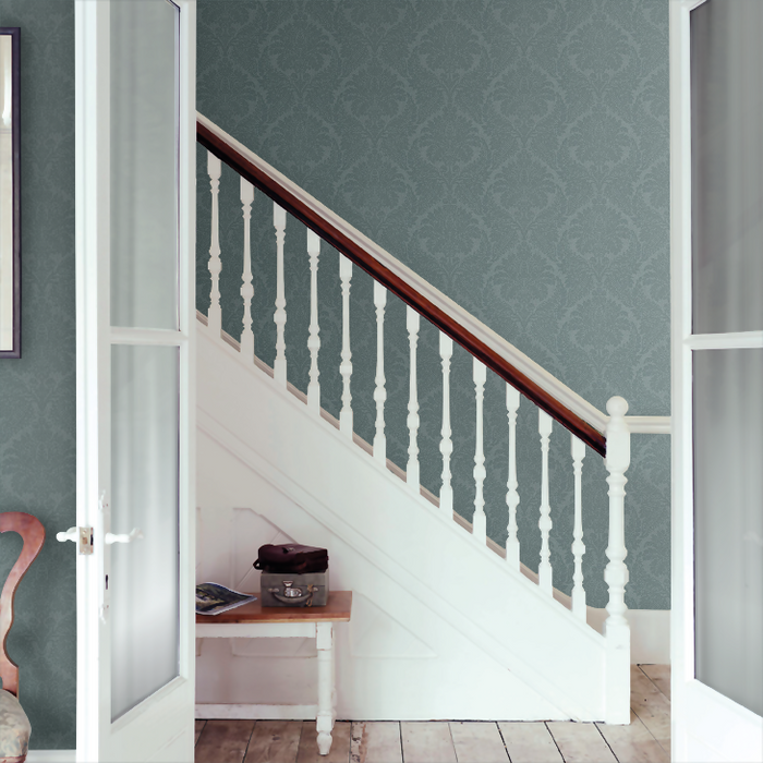 Zoffany Wallpaper - Constantina Damask - Malmaison - Teal