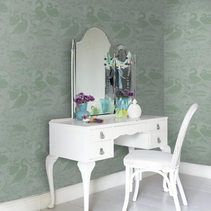 Laura Ashley Wallpaper - Swans