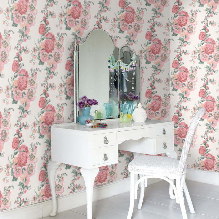 Laura Ashley Wallpaper - Hollyhocks