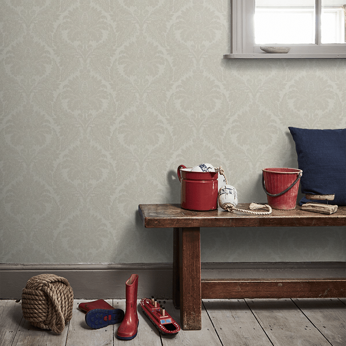 Zoffany Wallpaper - Constantina Damask - Malmaison - Chalk