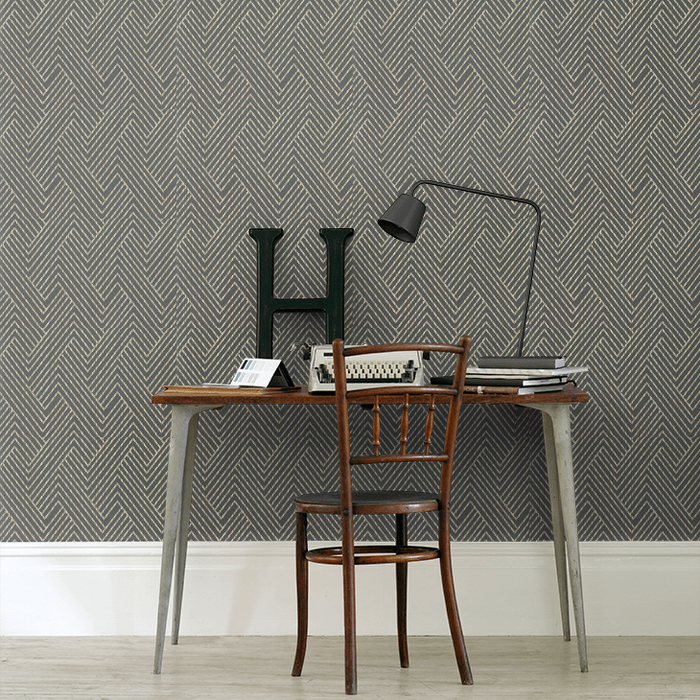 Clarke & Clarke Vivado Wallpaper Collection - Grassetto - Charcoal