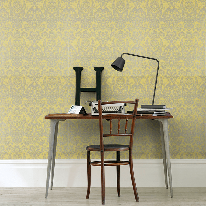 Zoffany Wallpaper - Constantina Damask - Brocatello - Mimosa