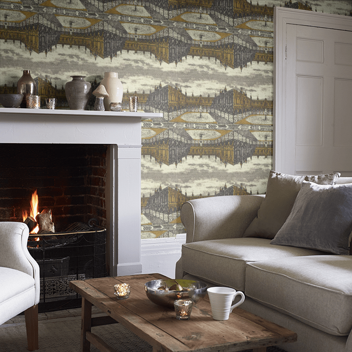 Zoffany Wallpaper - Palladio Volume I - Royal Exchange - Paris Grey / Gold