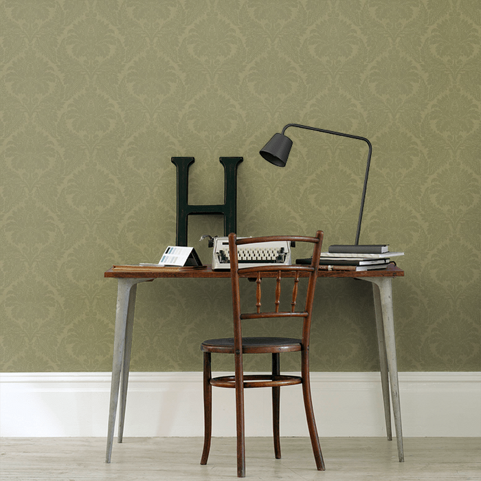 Zoffany Wallpaper - Constantina Damask - Malmaison- Old Gold