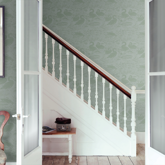 Laura Ashley Wallpaper - Swans