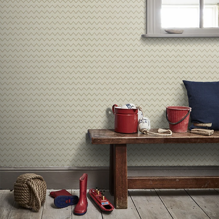 Zoffany Wallpaper - The Muse - Oblique Raku - Stone