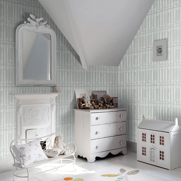 Zoffany Wallpaper - Palladio Volume I - Columns - Empire Grey / Architects White