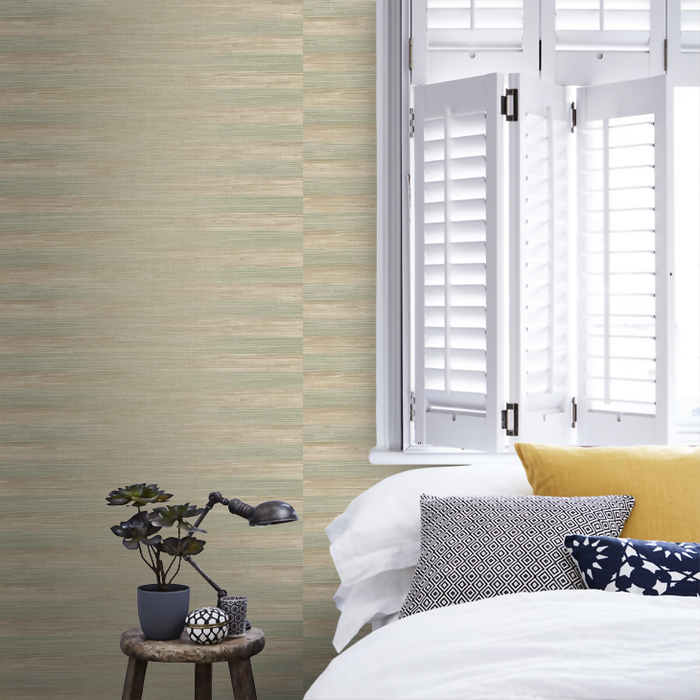 Zoffany Wallpaper - Kensington Walk- Kensington Grasscloth - Evergreen