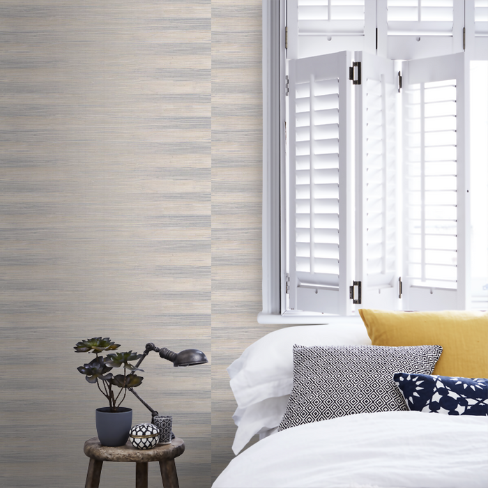 Zoffany Wallpaper - Kensington Walk- Kensington Grasscloth - Mineral