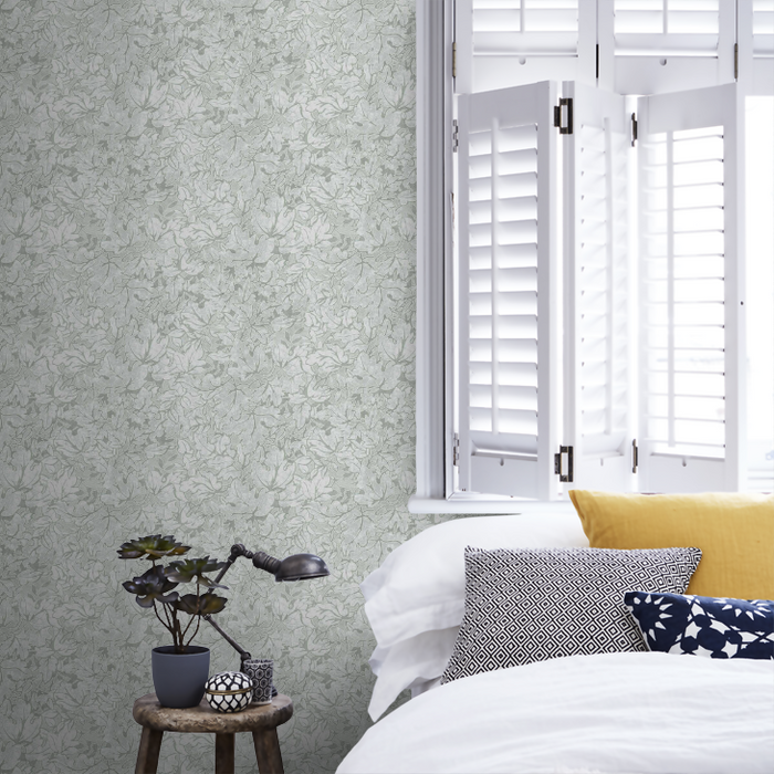 Laura Ashley Wallpaper - Corrina Leaf