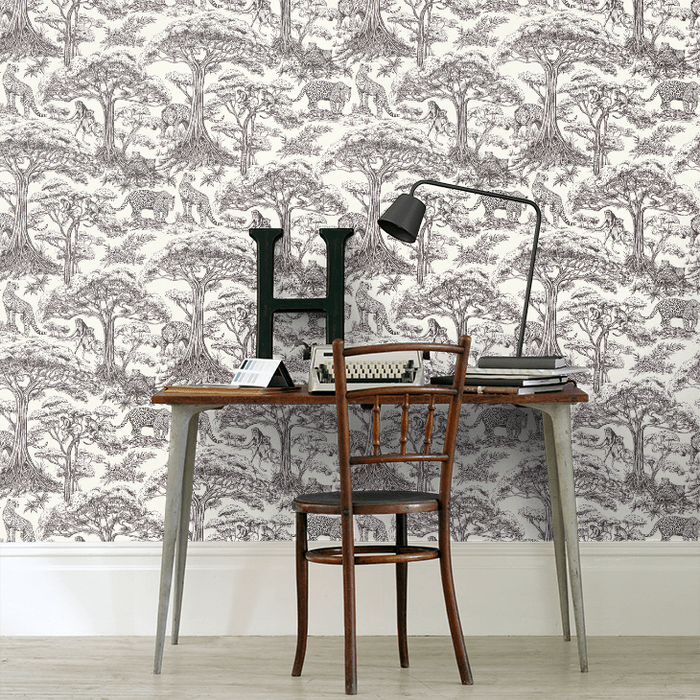 Clarke & Clarke X Breegan Jane Wallpaper Collection - Kisumu - Noir