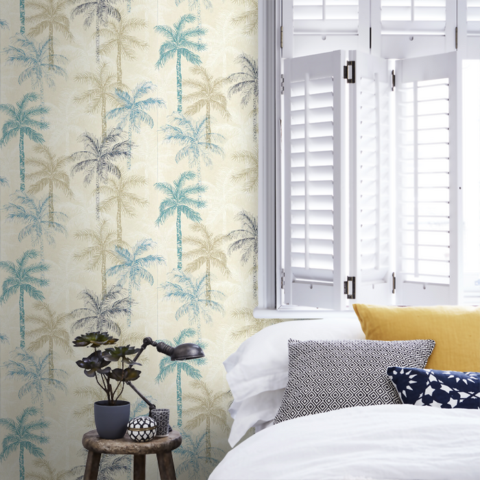 Clarke & Clarke X Breegan Jane Wallpaper Collection - Palmyra - Denim