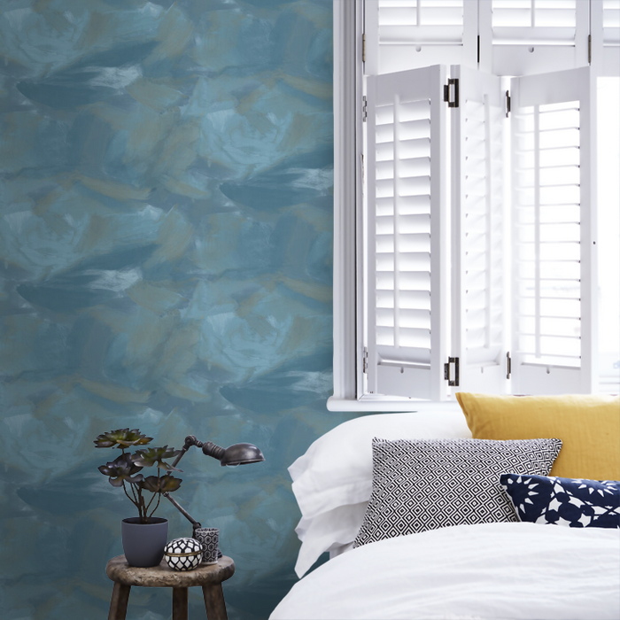 Clarke & Clarke Lusso Wallpaper Collection - Astratto - Midnight