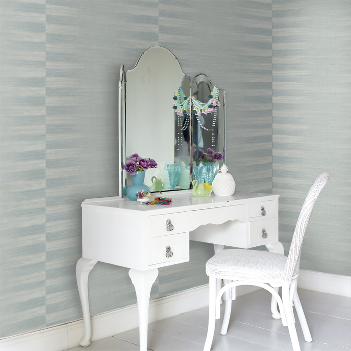 Zoffany Wallpaper - Kensington Walk- Kensington Grasscloth - Duck egg