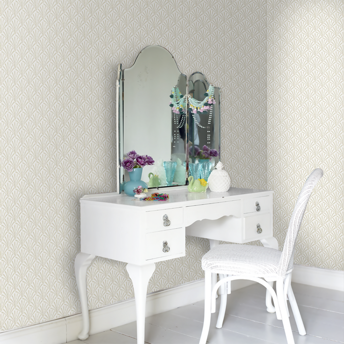 Clarke & Clarke Lusso Wallpaper Collection - Chrysler - Pearl