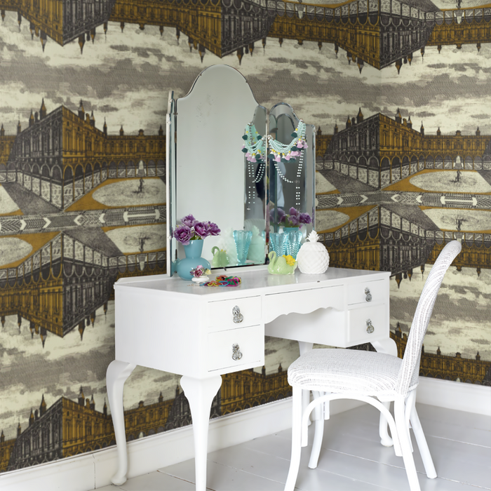 Zoffany Wallpaper - Palladio Volume I - Royal Exchange - Paris Grey / Gold