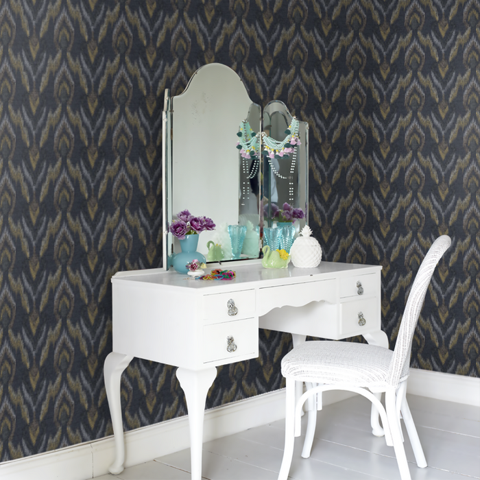 Clarke & Clarke Lusso Wallpaper Collection - Velluto - Noir