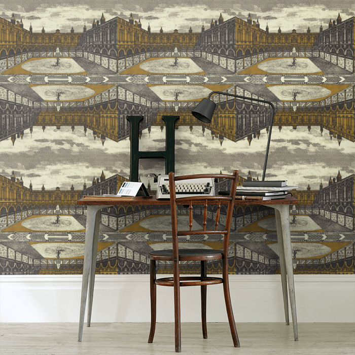 Zoffany Wallpaper - Palladio Volume I - Royal Exchange - Paris Grey / Gold