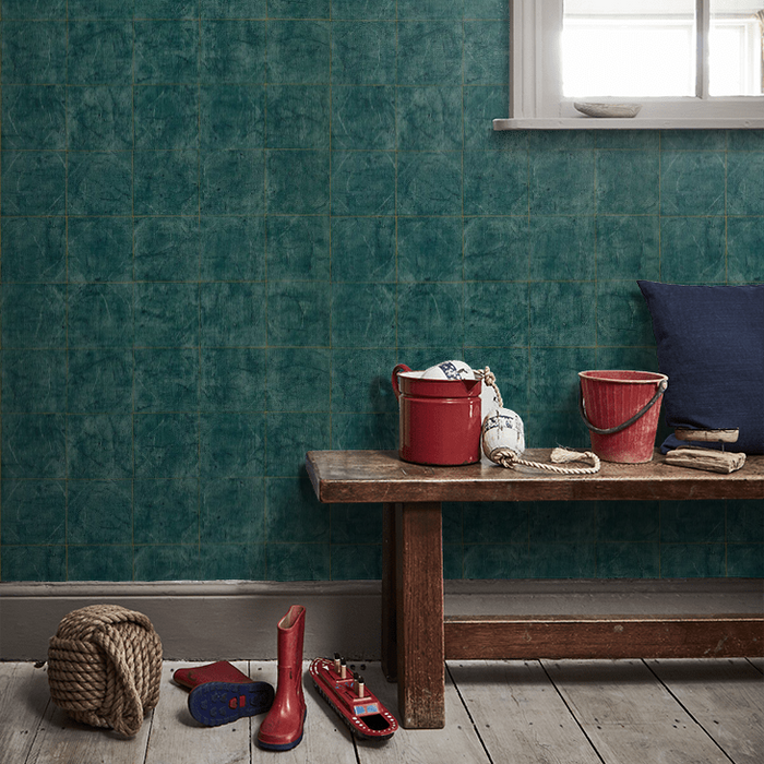 Zoffany Wallpaper - Folio - Piastrella - Huntsman Green