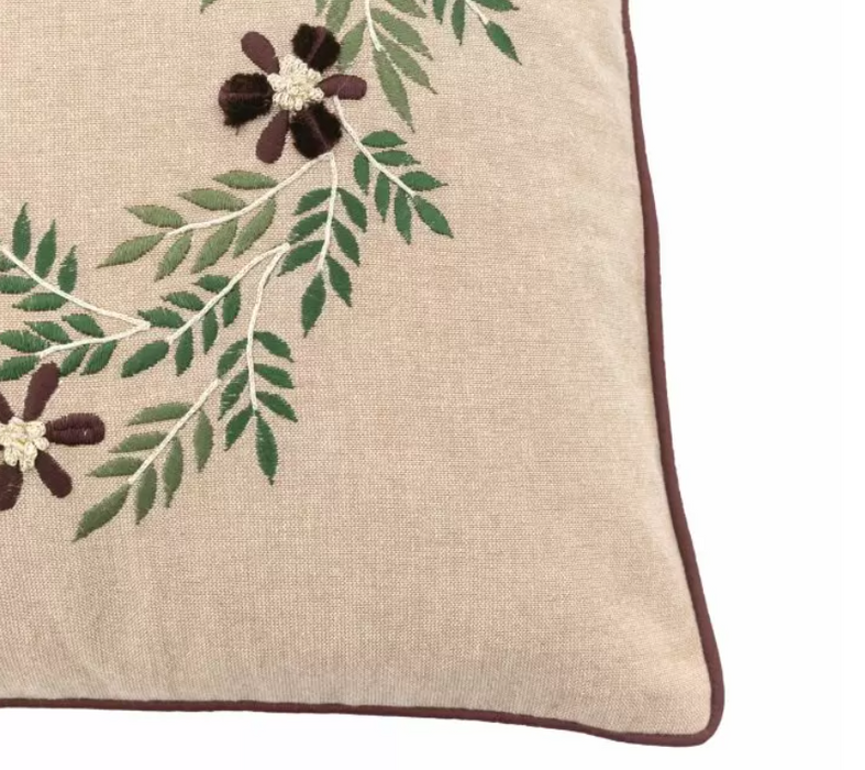 Windsor Wine Merry Xmas Embroidered Linen Cushion