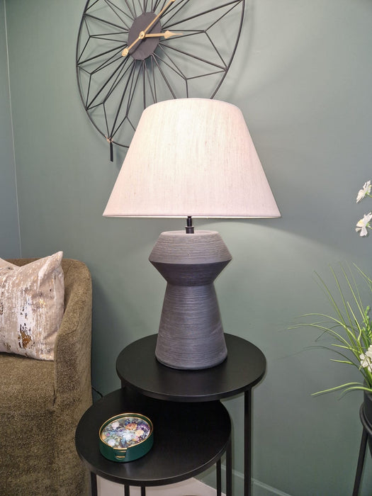 Modern Black Ceramic Tapered Table Lamp with Shade