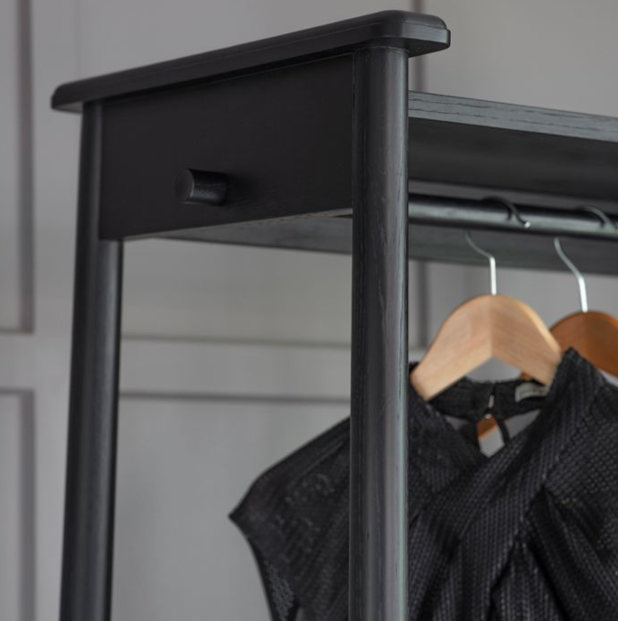 Oslo Modern Scandi Black Oak Open Wardrobe