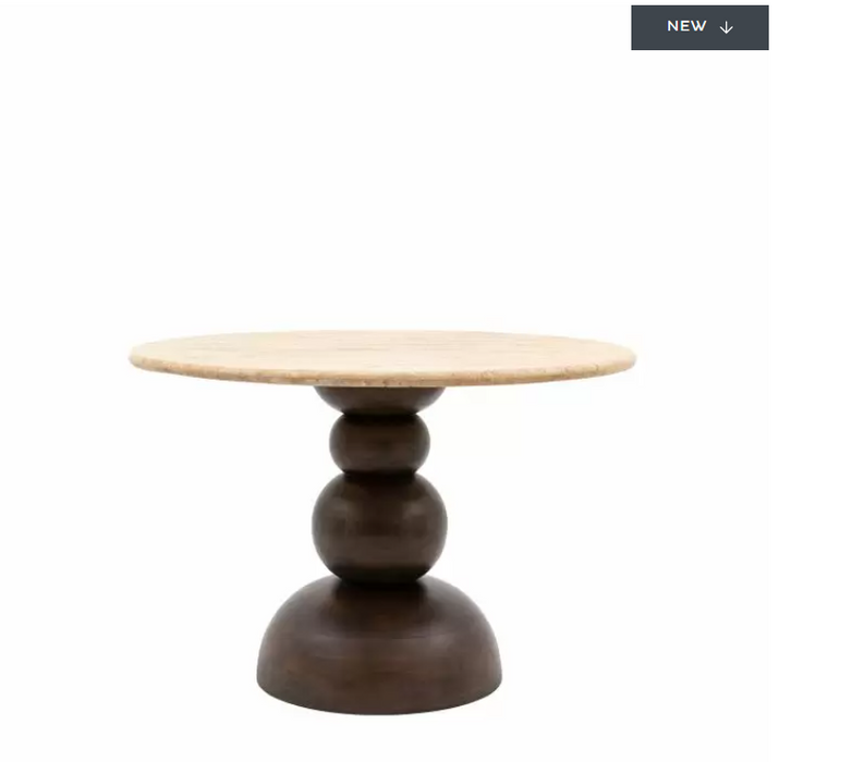 Novara Round Dining Table, Natural Stone, Mango Wood ( Due Back In 23/11/24 )