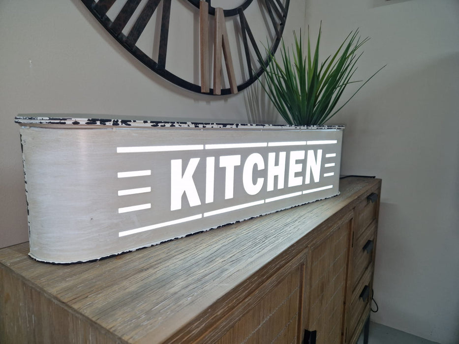 Distressed White Retro Kitchen Light Box