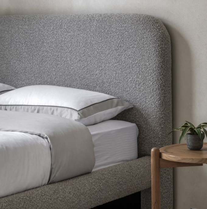 Rabley Light Grey Boucle Double Bedstead ( Due Back In 10/11/2024 )