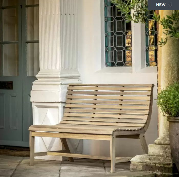 Kerrington Outdoor Garden Bench, Natural Slatted Wood ( Due Back In 22/01/25 )