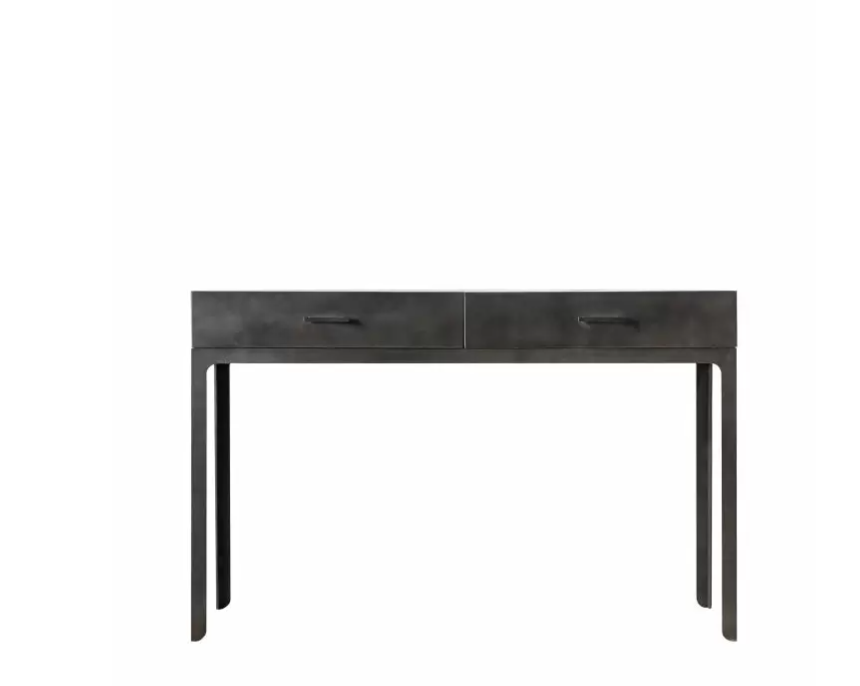 Outridge Modern Dark Grey 2 Drawer Metal Desk